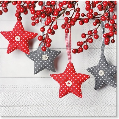 TaT Gray-Red Stars 33x33cm