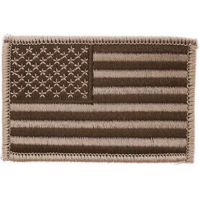 Nášivka textilná Fostex vlajka USA 5x7,7 cm - hnedá-desert
