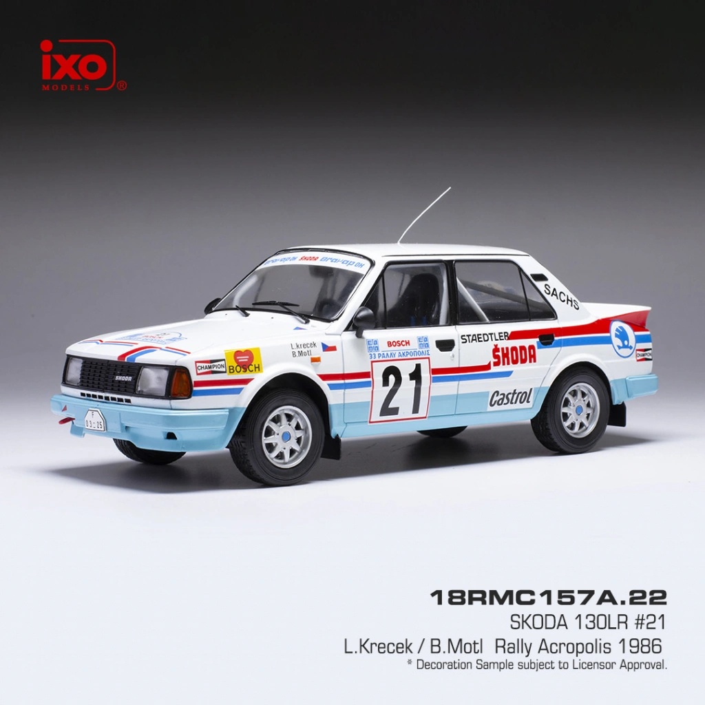 IXO Škoda 130 LR Rally Acropolis 1986 21 Křeček Motl 1:18 od 1 549