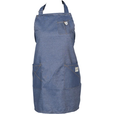Clayre & Eef Bavlnená kuchynská zástera s denim prevedením 70 x 65 cm
