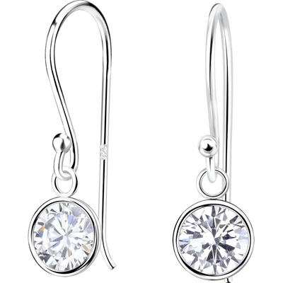 Flor de Cristal stříbrné náušnice s kulatými zirkony o průměru bílé 20_00032