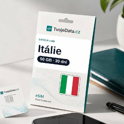 eSIM Itálie 50 GB / 29 dní