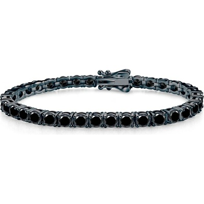 SAVICKI Tenisový náramok čierne striebro s čiernymi moissanitmi 4,1 mm 18 cm - SAV-B-TENIS-02WQ-4-18CM-41SZ-40K-925-CZMOI-CZ