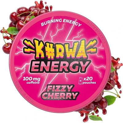 Kurwa Energy kofeinové sáčky fizzy cherry 100 mg 20 sáčků – Sleviste.cz