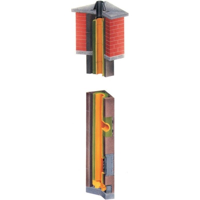 Rohr-Kamin komínová sestava ISOLIER-ROHR-KAMIN IRK 90° jednoprůduchový komín 180 mm 6 m