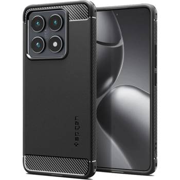 Spigen Xiaomi 14T SPIGEN RUGGED ARMOR силиконов протектор за телефон, устойчив на удар, карбонов модел, ЧЕРЕН ACS08857 (ACS08857)