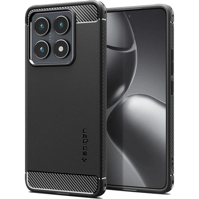 Spigen Xiaomi 14T SPIGEN RUGGED ARMOR силиконов протектор за телефон, устойчив на удар, карбонов модел, ЧЕРЕН ACS08857 (ACS08857)