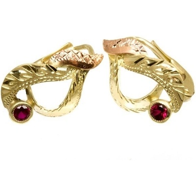 Zodiax zlaté dámské náušnice s rubínem 2889