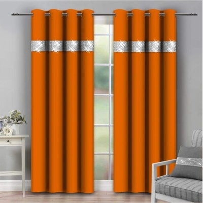 Mondo Italia Záves na kruhoch so zirkónmi 140x250 cm oranžový Oranžová 140x250 cm