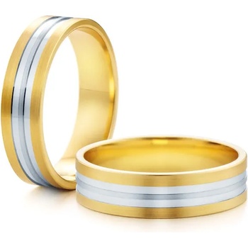 Image 1 of SAVICKI Брачни халки: двуцветно злато, плоска форма. 5 мм