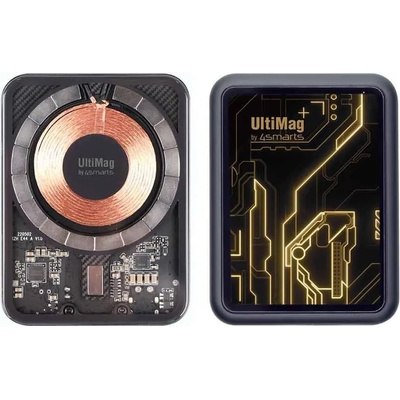 4smarts Wireless Power Bank UltiMag Lucid PCB design 5000mAh for MagSafe - безжична преносима външна батерия с USB-C порт за iPhone с Magsafe (черен)