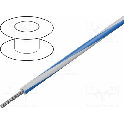 Belden 8522 018100 Vodič 18AWG PVC bílo-modrá 1kV 30m 1x18AWG 100ft