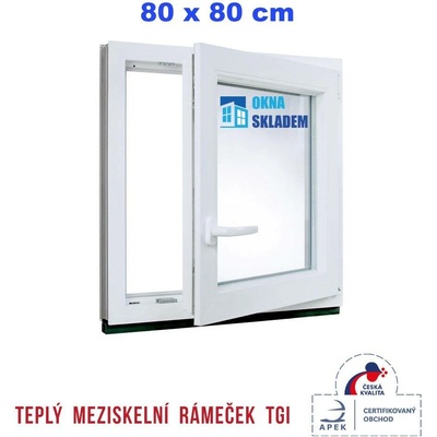 ERKADO 800 x 800 mm Bílé / Antracit otevíravé i sklopné pravé