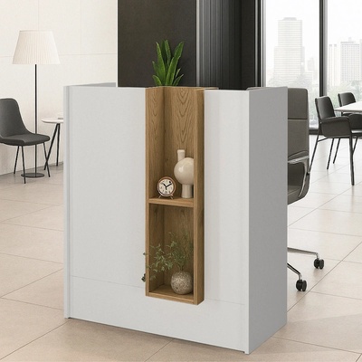 TopMebel Рецепция от меламин Bonveno в бял - дъбов цвят 90x43.2x110см