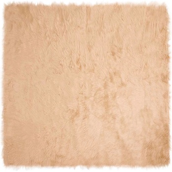 vidaXL Изкуствен килим от кожи Бежово 240 x 240 cm Полиестер (42021490)