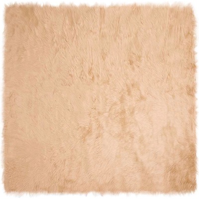 vidaXL Изкуствен овчи килим Tafalla Бежово 240 x 240 cm Полиестер (42021490)