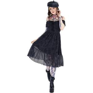 JAWBREAKER дамска рокля JAWBREAKER - Tartot Dropped - Black - DRA 10148