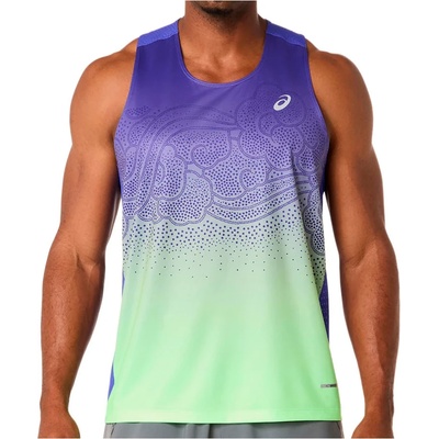 Asics Мъжки потник с широка презрамка Asics Road Fade Singlet Tank top - Cobalt Burst / Illuminate Green - размер XS (216-7261-0211)
