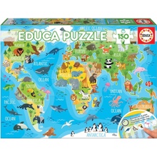 Educa Mapa se zvířaty světa 150 dílků
