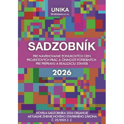 Sadzobník pre navrhovanie ponukových cien projektových prác a činností potrebných pre prípravu a rea
