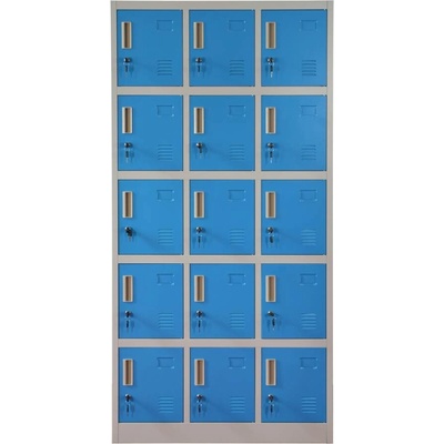 ZLKL Šatní skříňka s 15 boxy modrá Sk0097