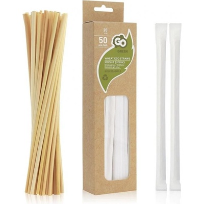 GoGreen Brčko z pšenice 20 cm 50 ks – Zbozi.Blesk.cz