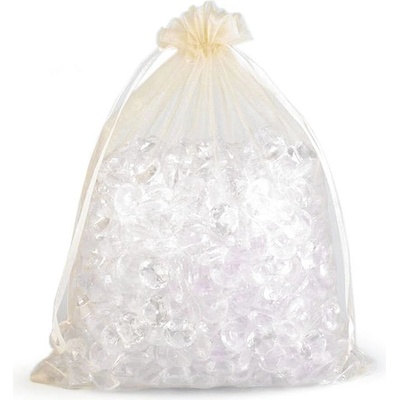 Dárkový pytlík 21x29 cm organza - krémová světlá (10 ks)