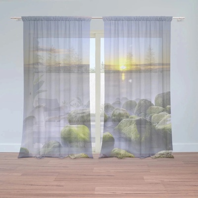 Sablio Záclony kamene v jezeře: 2ks 150x250cm