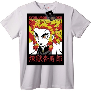 NOONEBRAND Тениска Kyoujuro Rengoku Аниме - 2XL, White
