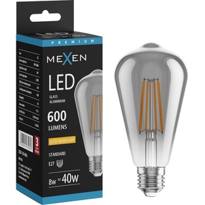 Mexen Vintis LED нажежаема жичка крушка E27, ST64, 8W, Топла - 2200K, 600 lm, дим - L152-E27-0822-70 (L152-E27-0822-70)