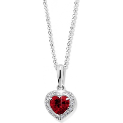 Cutie Jewellery Zlatý prívesok srdca Z6308B-Ruby Dark