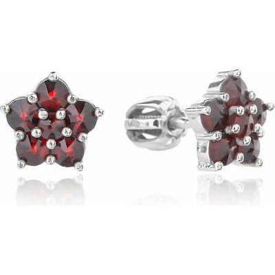 Český Granát Jan Kos jewellery Stříbrné náušnice 13001145003
