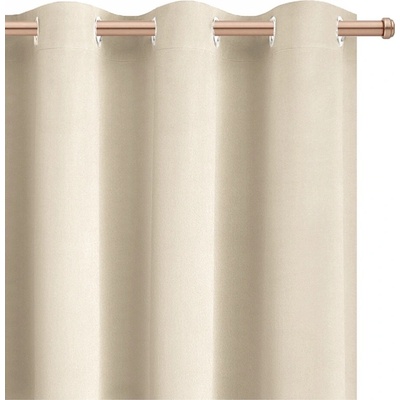 XZHome (dodávateľ) Zatemňovací velúrový záves – krémový, jednofarebný, 1 ks Veľkosť: 145x250 na krúžky