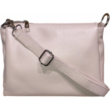 Vera Pelle kožená dámská crossbody kabelka pudrová 8799 ku6e D68