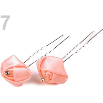 Vlásenka s látkovým květem 25x80mm 230209 2ks - 3 růžová světlá
