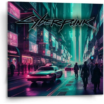 Sablio Obraz Cyberpunk 2077 Město - 110x110 cm