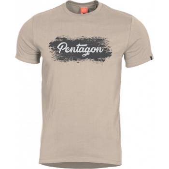 Pentagon Ageron Grunge tričko s potlačou khki