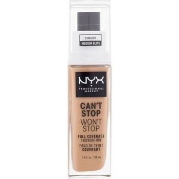 NYX Professional Makeup Can't Stop Won't Stop vodoodolný tekutý make-up 09 Medium Olive 30 ml