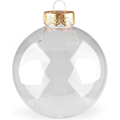 Prima-obchod Baňka k dozdobení menší Ø8 cm barva 2 transparent zlatá