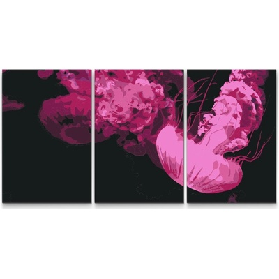 Painting Queens Růžová medúza sada 3 ks 60 x 80 cm na rámu PBNSET/03PINKJELLYFISH/60 x 80_60 x 80_60 x 80/W
