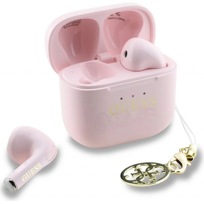 Guess Glossy Effect Printed Classic Logo & Charm headphones pink