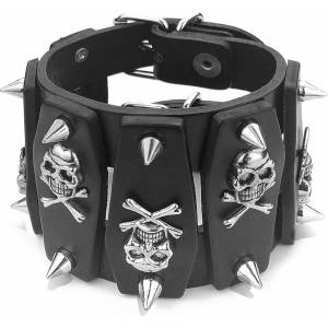 Leather & steel fashion гривна cofin skulls - lsf1 123