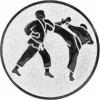 Karate: Hliníkový emblém na trofej Ø 50 mm strieborná