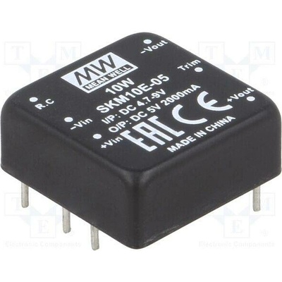 MEAN WELL SKM10E-05 Měnič: DC/DC; 10W; Uvst: 4,7÷9VDC; Uvýst: 5VDC; Ivýst: 2000mA; DIP