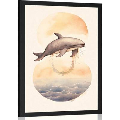 Plakát zasněná velryba v západu slunce - 20x30 no frame