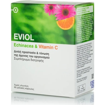 EVIOL Хранителна добавка Ехинацея + витамин Ц , Eviol Echinacea & Vitamin C 60 caps