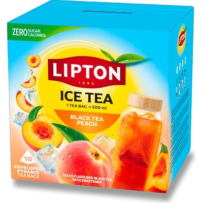 Lipton Ice Tea ledový černý čaj broskev 10 sáčků