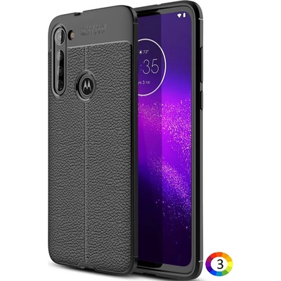 Motorola Moto G8 Удароустойчив Litchi Skin Калъф и Протектор