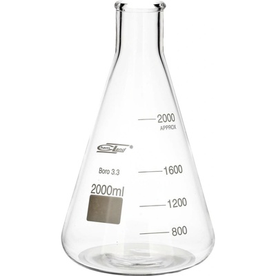 Erlenmeyerova baňka skleněná 2000 ml úzké hrdlo Chemland