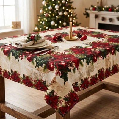 decoDoma decoDoma ORIGINAL COLLECTION Stolní ubrus s teflonovou úpravou CHRISTMAS STAR 120x160 cm – Sleviste.cz